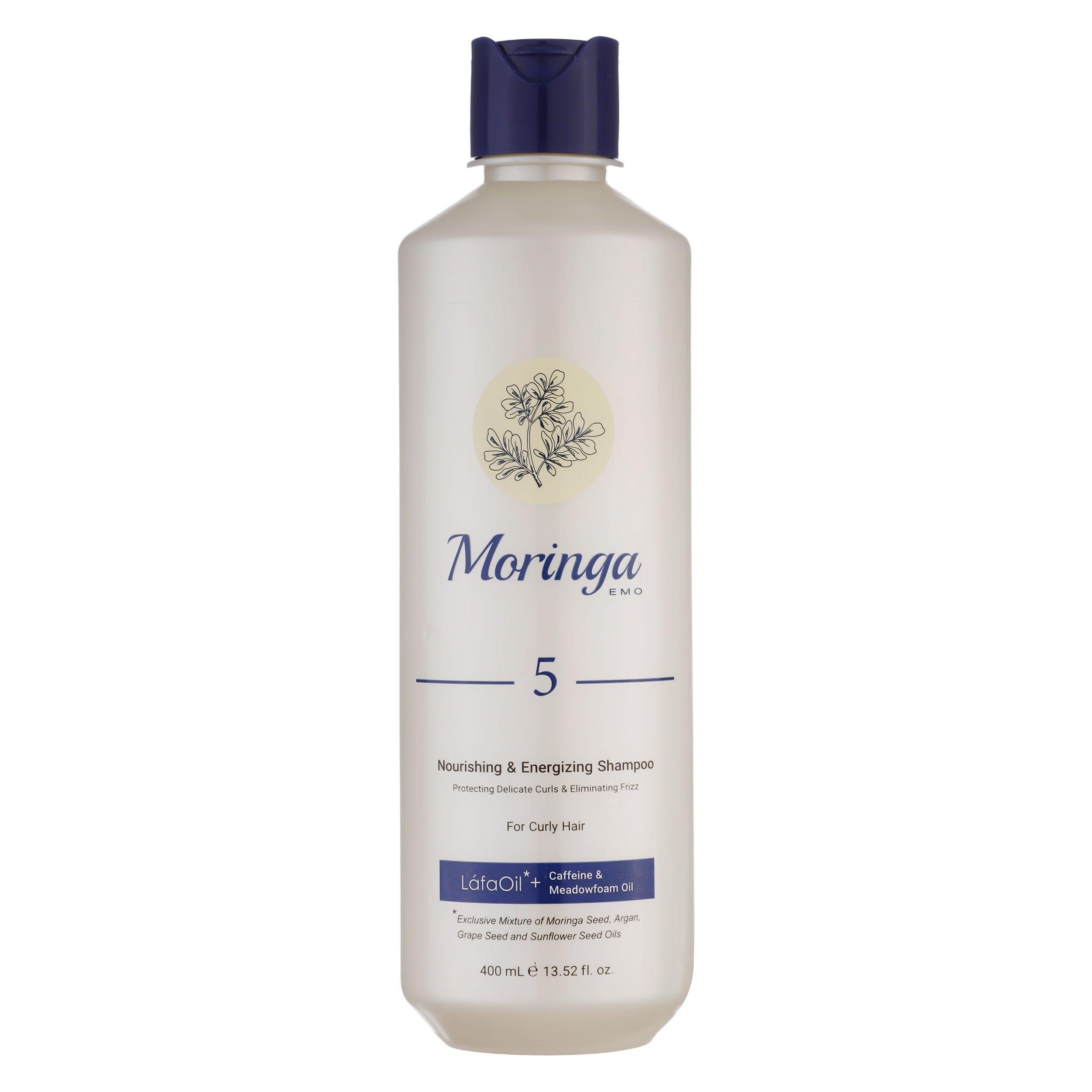 شامپو مغذی و انرژیبخش مورینگا اِمو مدل 5 موهای فر 400 میلیلیتر شامپو مغذی و انرژیبخش مورینگا اِمو مدل 5 موهای فر 400 میلیلیتر
